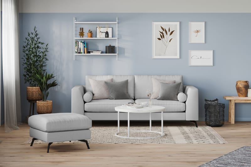 Ocean Lyx 3-sits Tygsoffa - Grå - Möbler - Soffa - 3 sits soffa