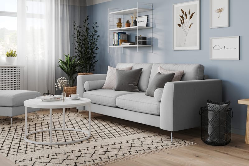 Ocean Lyx 3-sits Tygsoffa - Grå - Möbler - Soffa - 3 sits soffa