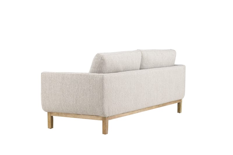 Olympos 3-sits Soffa med Rundade Armstöd i Tyg med Träben - Beige - Möbler - Soffa - 3 sits soffa