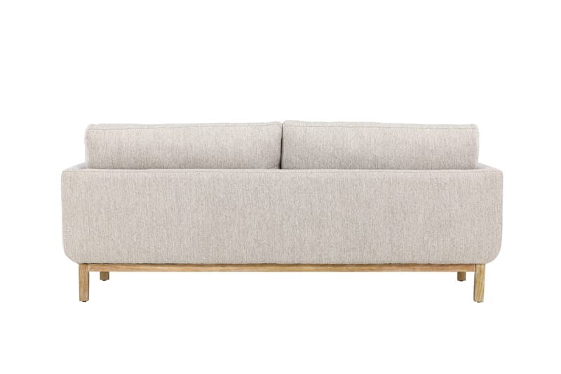 Olympos 3-sits Soffa med Rundade Armstöd i Tyg med Träben - Beige - Möbler - Soffa - 3 sits soffa