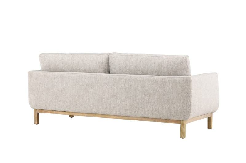 Olympos 3-sits Soffa med Rundade Armstöd i Tyg med Träben - Beige - Möbler - Soffa - 3 sits soffa