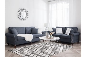 Otra 3-sits Djup Chesterfield Soffa i Tyg - Grå - Möbler - Soffa - 3 sits soffa