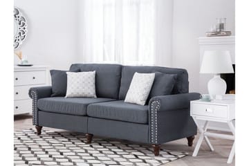 Otra 3-sits Djup Chesterfield Soffa i Tyg - Grå - Möbler - Soffa - 3 sits soffa