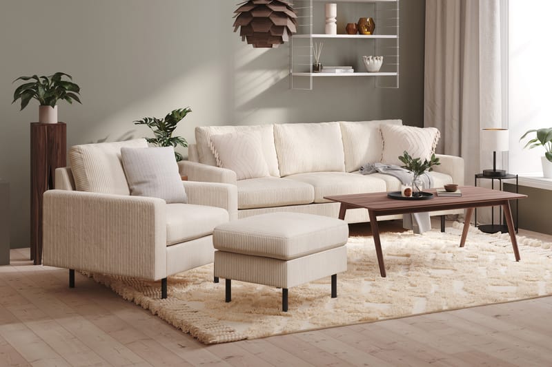 Peppe 3-sits Manchestersoffa - Beige - Möbler - Soffa - 3 sits soffa