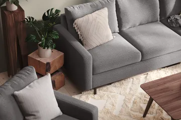 Peppe 3-sits Tygsoffa - Ljusgrå - Möbler - Soffa - 3 sits soffa