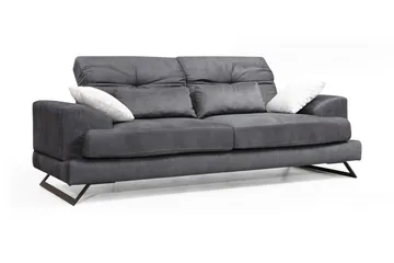 Raedeke Djup Soffa Justerbar Ryggstöd 225 cm i Tyg - Svart - Möbler - Soffa - 3 sits soffa