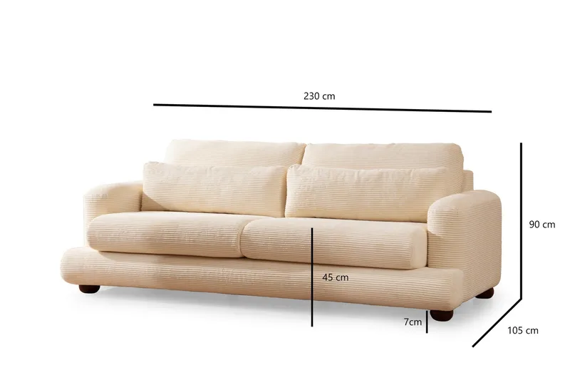 Relento Soffa 3-sits - Beige - Möbler - Soffa - 3 sits soffa