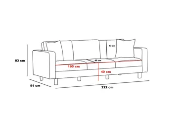 Retzow Soffa 3-sits - Antracit - Möbler - Soffa - 3 sits soffa