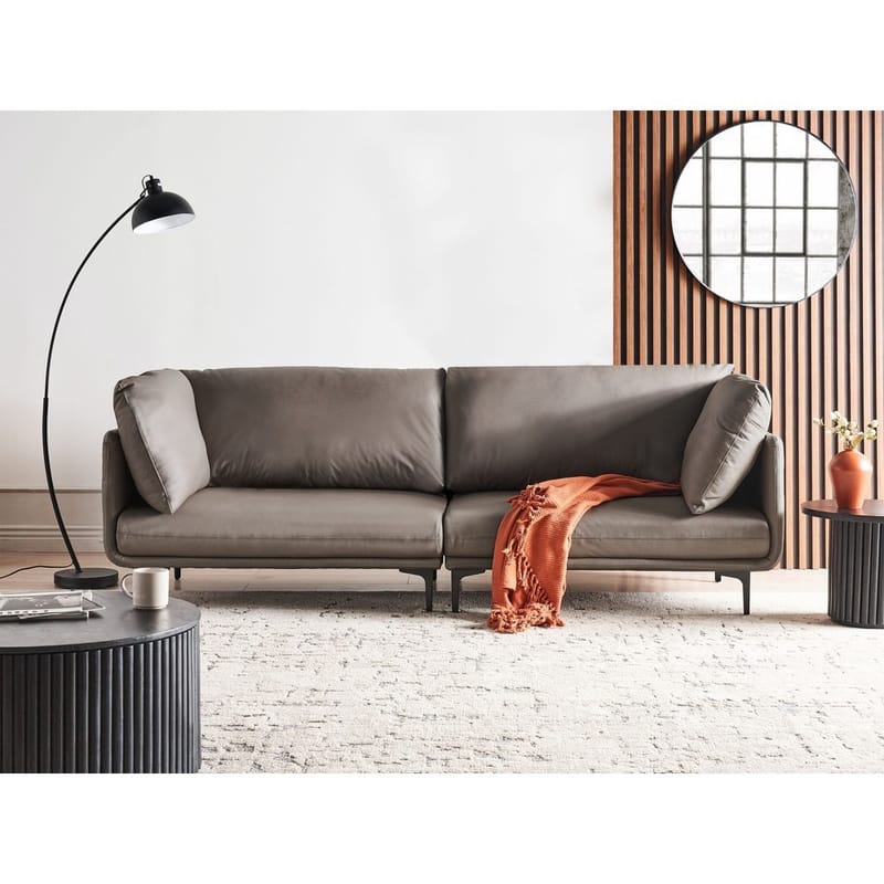 3-sits soffa Revsnes - Brun, Svart - Möbler - Soffa - Skinnsoffa