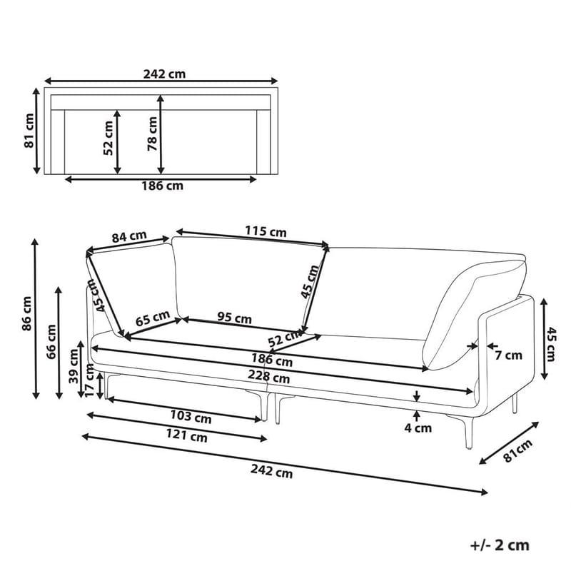 3-sits soffa Revsnes - Brun, Svart - Möbler - Soffa - Skinnsoffa