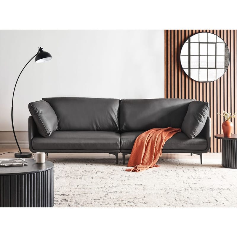 3-sits soffa Revsnes - Svart - Möbler - Soffa - Skinnsoffa