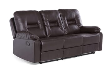 Rovik 3-sits Reclinersoffa i Konstläder med Metallunderrede - Brun - Möbler - Soffa - Biosoffa & reclinersoffa - 3 sits biosoffa & reclinersoffa