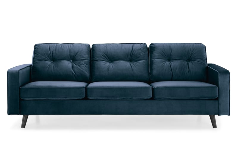 Sammetssoffa Miller 3-sits - Midnattsblå - Sammetssoffa - 3 sits soffa