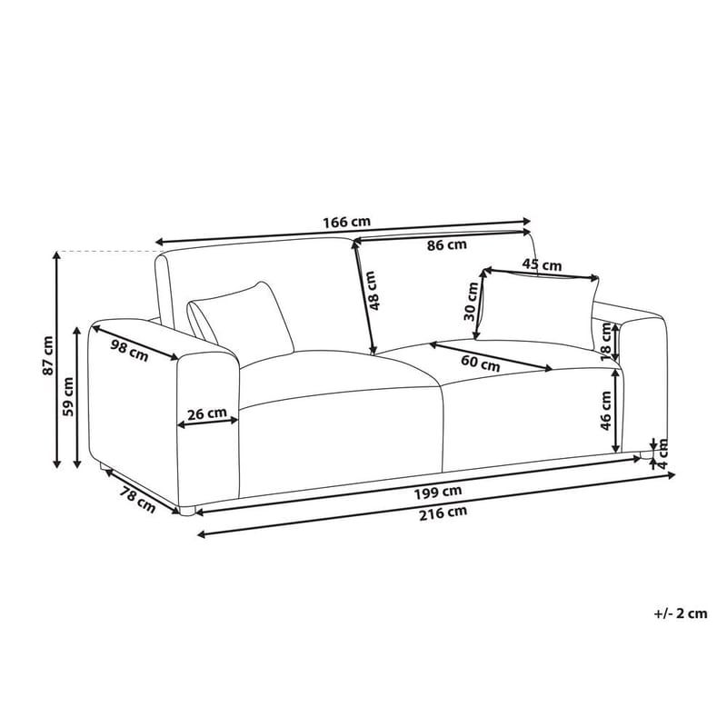 3-sits soffa Sandora - Vit, Svart - Möbler - Soffa - 3 sits soffa