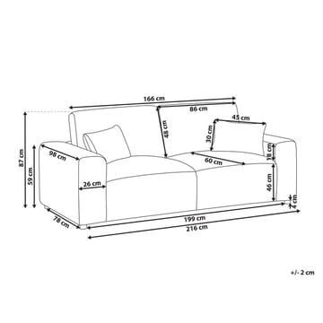 3-sits soffa Sandora - Vit, Svart - Möbler - Soffa - 3 sits soffa