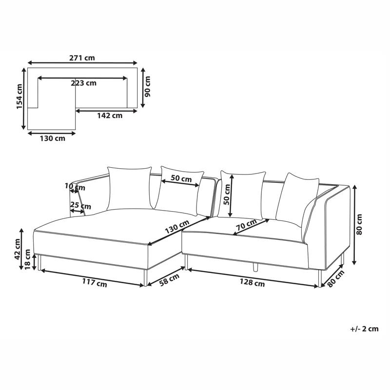 3-sits soffa Sater Högervänd - Brun - Möbler - Soffa - Divansoffa & schäslongsoffa - 3 sits soffa med divan