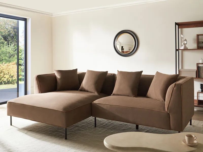 3-sits soffa Sater Högervänd - Brun - Möbler - Soffa - Divansoffa & schäslongsoffa - 3 sits soffa med divan