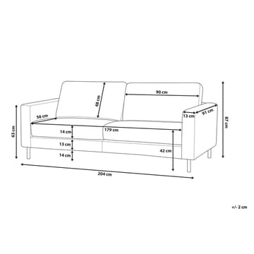 3-sits soffa Savalen - Vit, Svart - Möbler - Soffa - 3 sits soffa