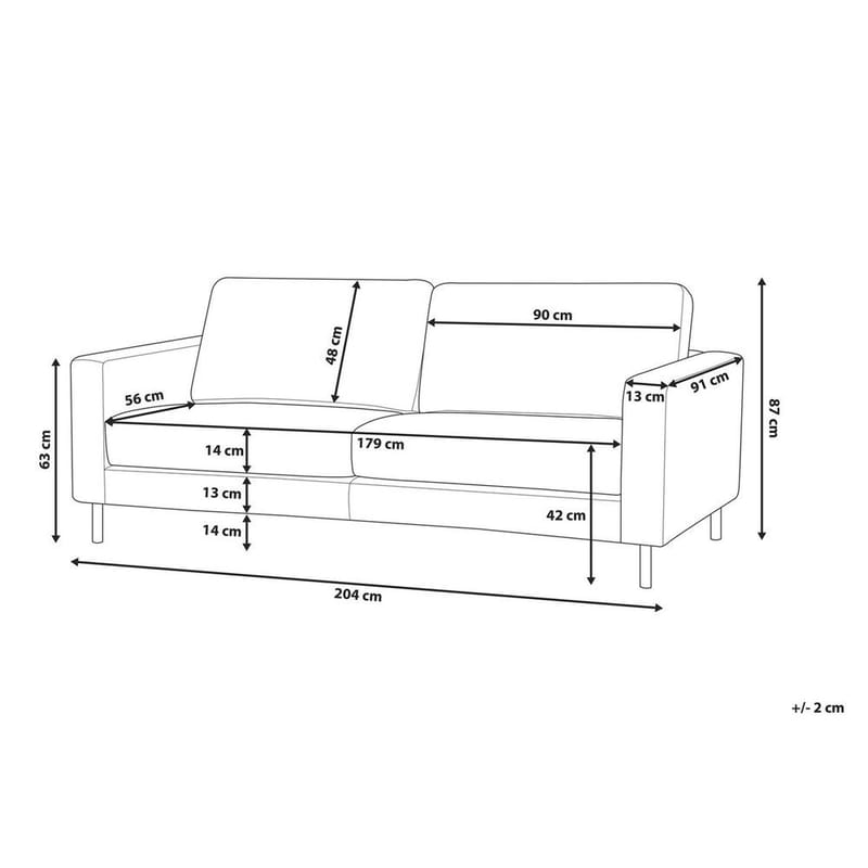 3-sits soffa Savalen - Vit, Svart - Möbler - Soffa - 3 sits soffa