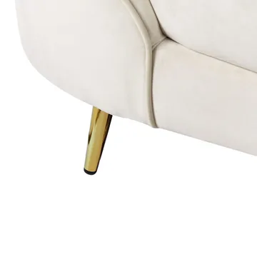 3-sits soffa Savar - Ljusbeige, guld - Möbler - Soffa - Sammetssoffa
