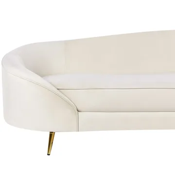 3-sits soffa Savar - Ljusbeige, guld - Möbler - Soffa - Sammetssoffa
