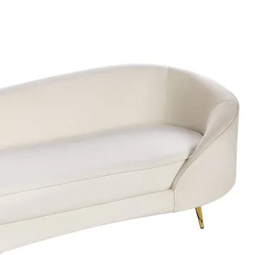 3-sits soffa Savar - Ljusbeige, guld - Möbler - Soffa - Sammetssoffa