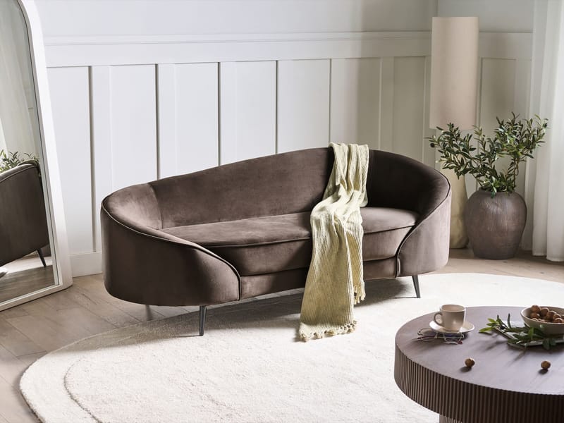 3-sits soffa Savar - Mörkbrun - Möbler - Soffa - Sammetssoffa