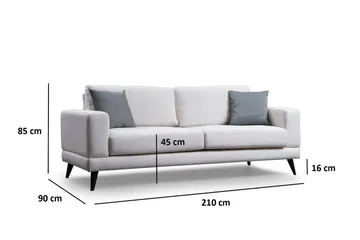 Selder 3-sits Soffa - Beige/Svart - Möbler - Soffa - 3 sits soffa