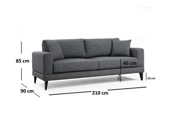Selder Bäddbar Djup Bäddsoffa i Tyg - Grå - Möbler - Soffa - Bäddsoffa - 3 sits bäddsoffa
