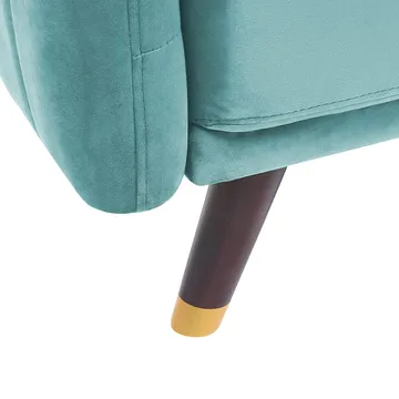 3-sits soffa Senja - Blått, mörkt trä - Möbler - Soffa - Sammetssoffa