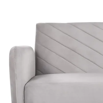 3-sits soffa Senja - Grå, mörkt trä - Möbler - Soffa - Sammetssoffa