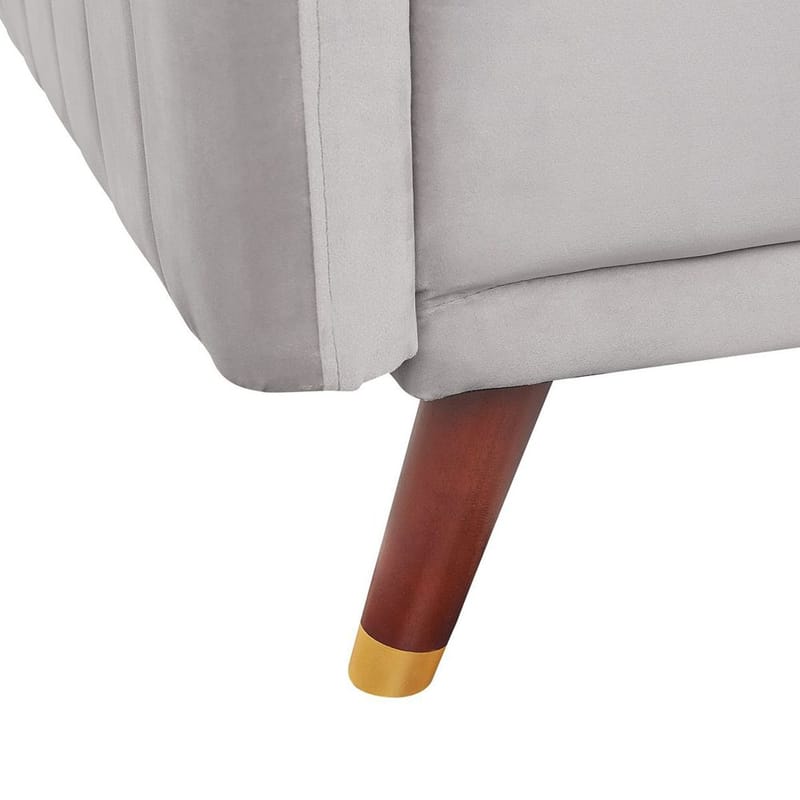 3-sits soffa Senja - Grå, mörkt trä - Möbler - Soffa - Sammetssoffa