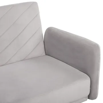 3-sits soffa Senja - Grå, mörkt trä - Möbler - Soffa - Sammetssoffa