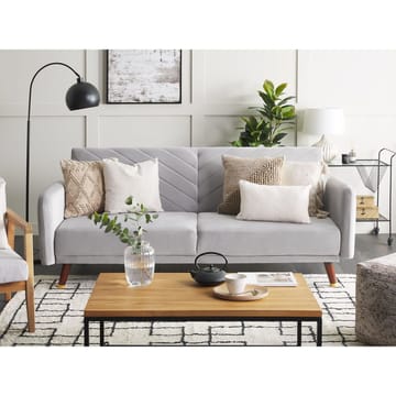 3-sits soffa Senja - Grå, mörkt trä - Möbler - Soffa - Sammetssoffa