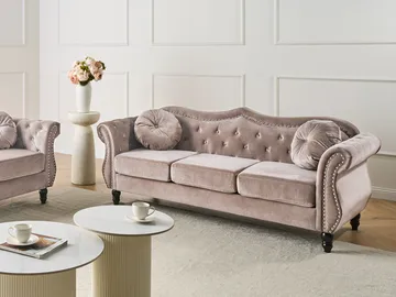 3-sits soffa Skien - Taupe - Möbler - Soffa - Sammetssoffa