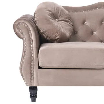 3-sits soffa Skien - Taupe - Möbler - Soffa - Sammetssoffa