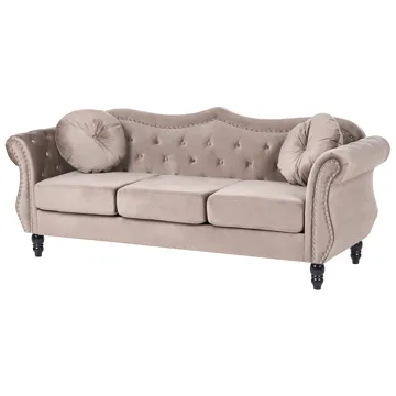 3-sits soffa Skien - Taupe - Möbler - Soffa - Sammetssoffa