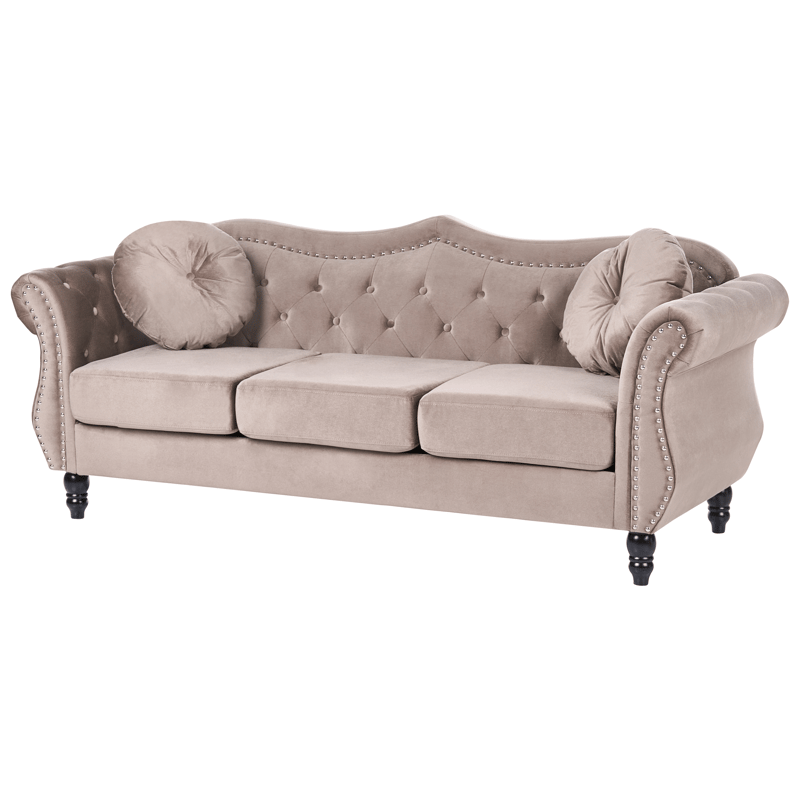 3-sits soffa Skien - Taupe - Möbler - Soffa - Sammetssoffa