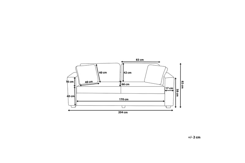 Soffa 2-4 Sits Falun - Svart - 3 sits soffa