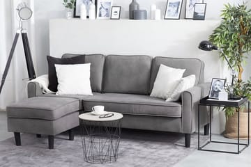 Soffa 2-4 Sits Med Fotpall Avesta - Grå - Möbler - Soffa - 3 sits soffa
