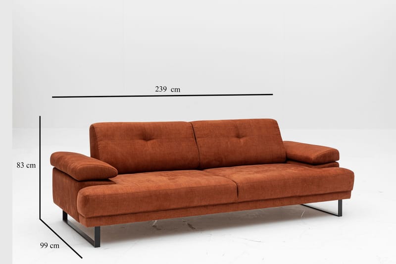 Soffa 3-sits Caboolture - Orange - 3 sits soffa