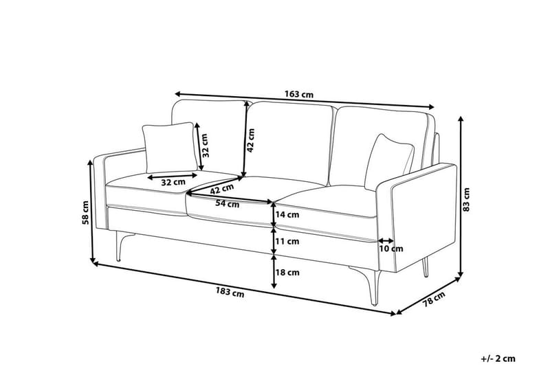 Soffa 3 Sits Gavle - Brun - 3 sits soffa