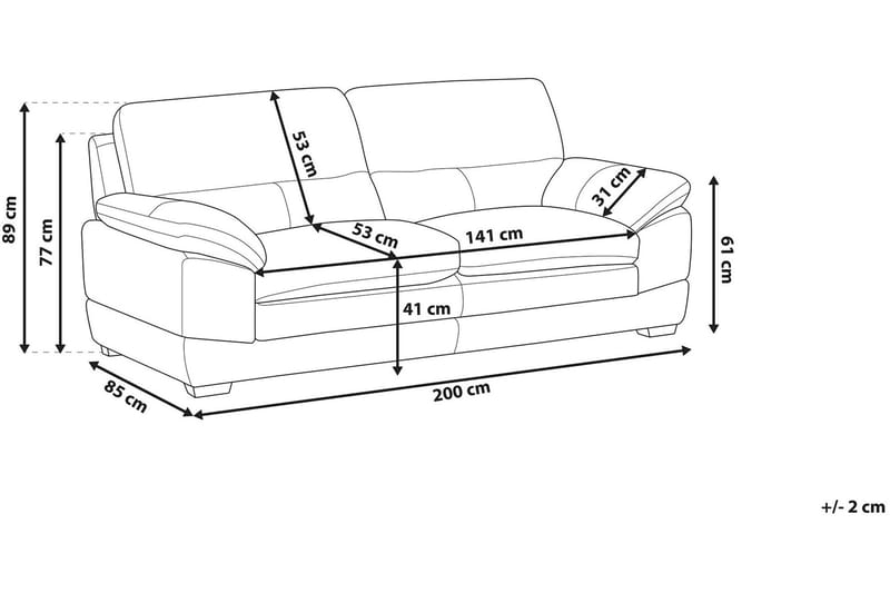 Soffa 3 Sits Horten - Brun - Möbler - Soffa - 3 sits soffa