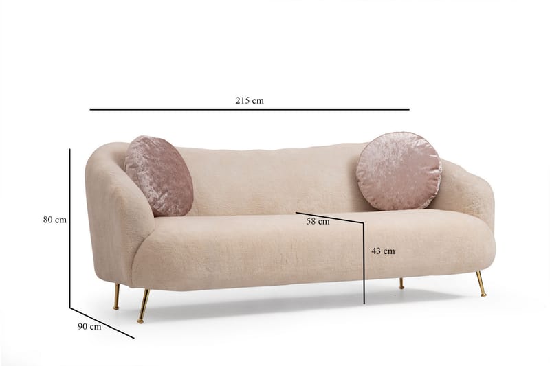 Soffa 3-sits Moe - Beige - 3 sits soffa