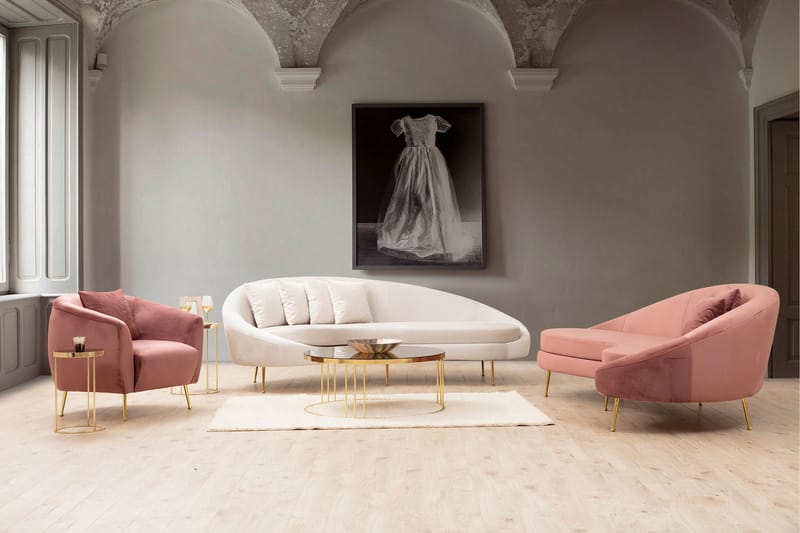 Soffa 3-sits Redcliffe - Rosa - Möbler - Soffa - 3 sits soffa