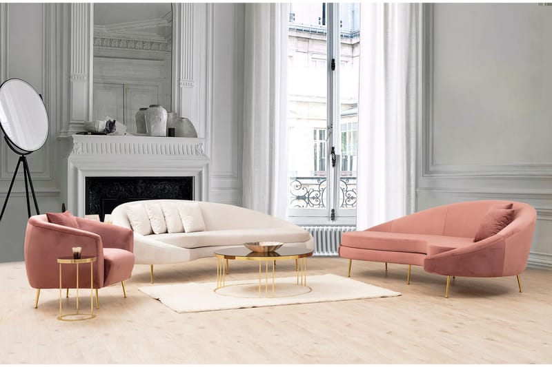 Soffa 3-sits Redcliffe - Rosa - Möbler - Soffa - 3 sits soffa