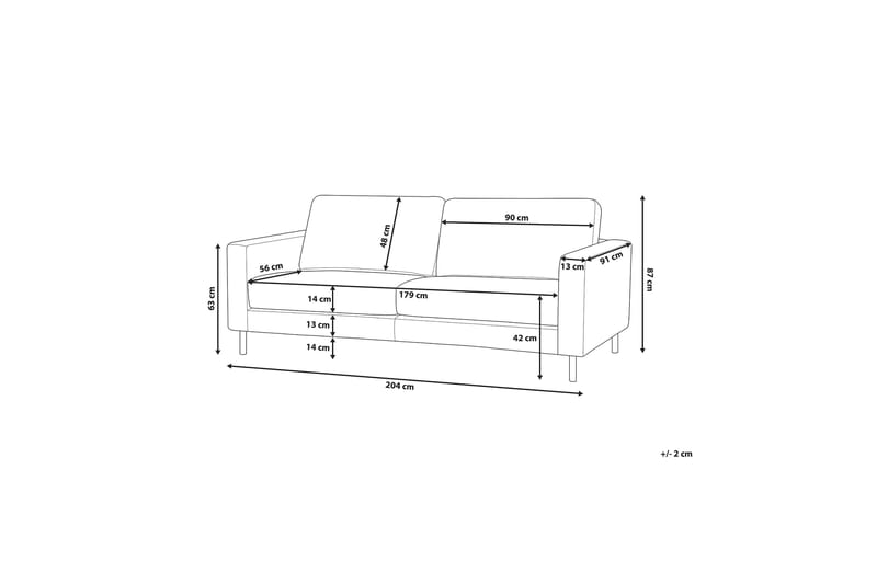 Soffa 3 Sits Savalen - Svart - 3 sits soffa