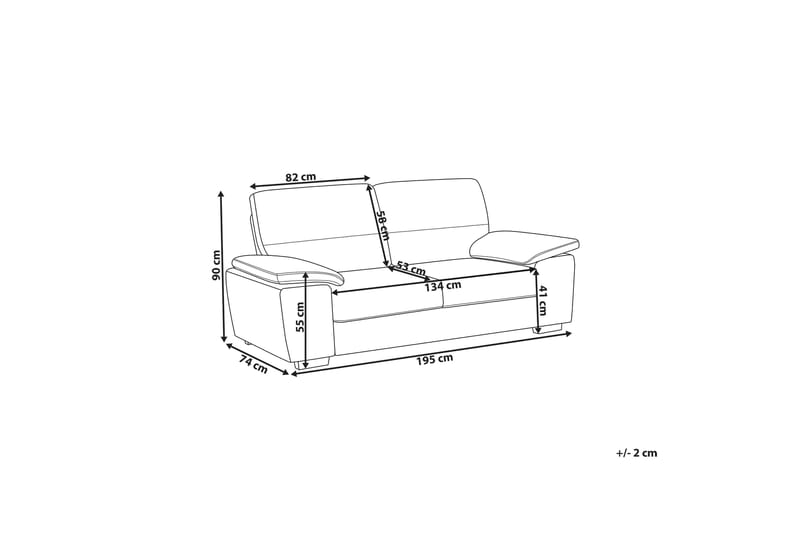 Soffa 3 Sits Vogar - Svart - 3 sits soffa