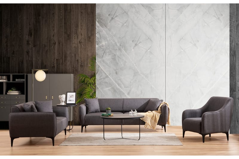 Soffa 3-sits Wangaratta - Mörkgrå - Möbler - Soffa - 3 sits soffa