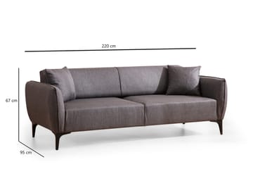 Soffa 3-sits Wangaratta - Mörkgrå - Möbler - Soffa - 3 sits soffa